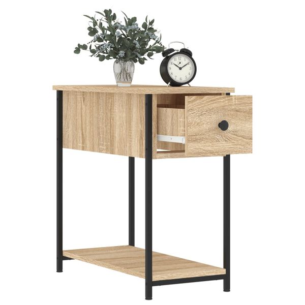 vidaXL Bedside Cabinet Sonoma Oak Engineered wood Compact