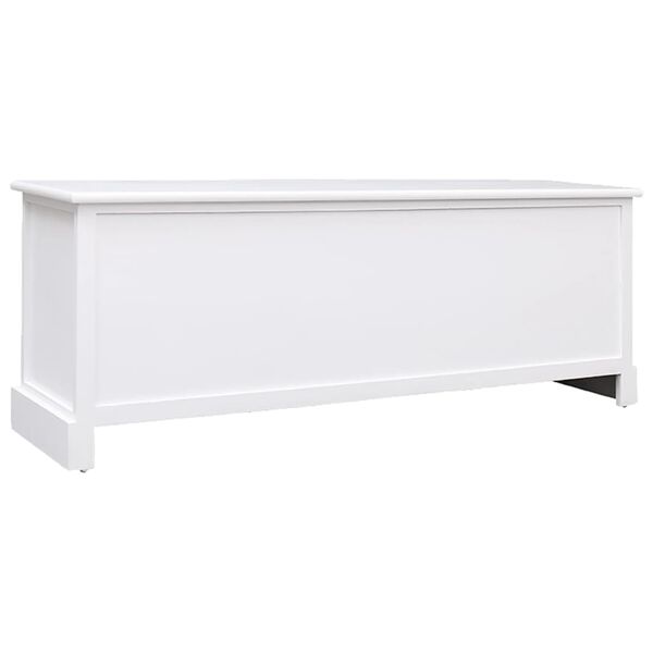 vidaXL TV Cabinet White Solid Paulownia wood Medium TV Cabinet