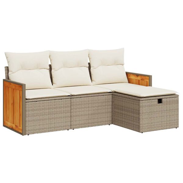 vidaXL Garden Sofa Set Beige, Cream White