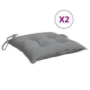 vidaXL Chair Cushion Set of 2 Grey Oxford fabric (100% polyester)