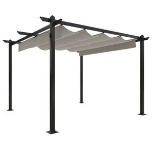 vidaXL Garden Gazebo Cream Powder-coated steel 10 x 10 feet