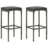 vidaXL Bar Set Grey PE rattan, steel, solid acacia wood