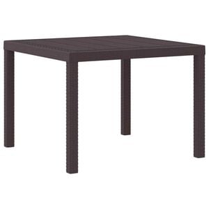 vidaXL Garden Dining Table Brown 39.37 x 39.37 x 28.74 in Poly Rattan