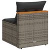 vidaXL Garden Sofa Grey PE Rattan 21.3 in W x 25.2 in D x 21.3 in H
