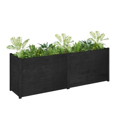 vidaXL Garden Planter Black 78.7"x19.7"x27.6" Solid Wood Pine