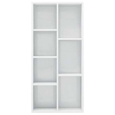 vidaXL Book Cabinet High Gloss White 19.7"x9.8"x41.7" Engineered Wood