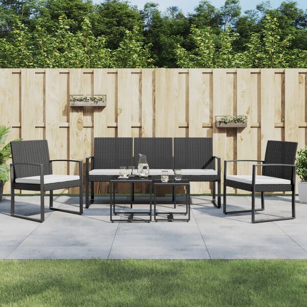 vidaXL Garden Dining Set Black and anthracite Polypropylene, Steel