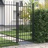 vidaXL Fence Gate Single Door with Arched Top Steel 39.4"x78.7" Black