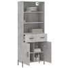 vidaXL Highboard Concrete grey Engineered wood, metal Medium Highboard