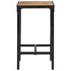 vidaXL Bar Set Dark Brown Solid Rough Mango Wood, Powder-Coated Iron