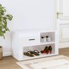 vidaXL Shoe Cabinet High Gloss White Engineered Wood Medium Shoe Cabinet