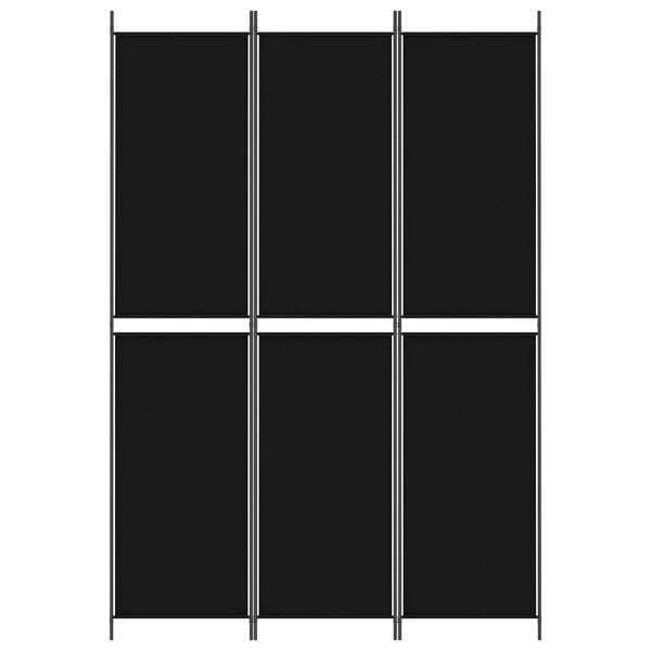vidaXL 3-Panel Room Divider Black 59.1"x86.6" Fabric