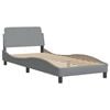 vidaXL Bed Frame Light Grey Fabric Twin Bed Frame Rectangular Modern