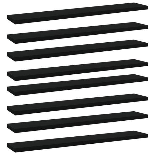 vidaXL Shelf Set of 8 Black Engineered wood Standard Simplistic