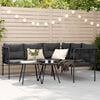 vidaXL Garden Sofa Black Powder-coated steel Large