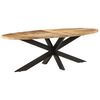 vidaXL Dining Table Mango wood finish with black legs