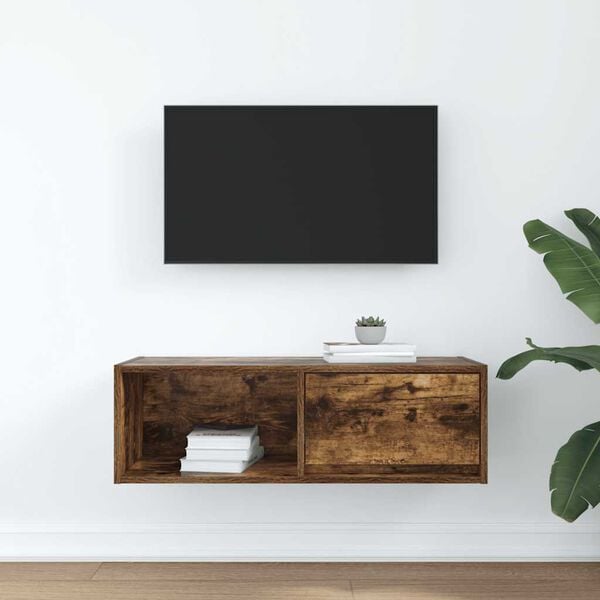 vidaXL TV Cabinet Smoked Oak Engineered Wood Medium TV Cabinet