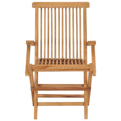vidaXL Patio Chairs with Beige Cushions 4 pcs Solid Teak Wood