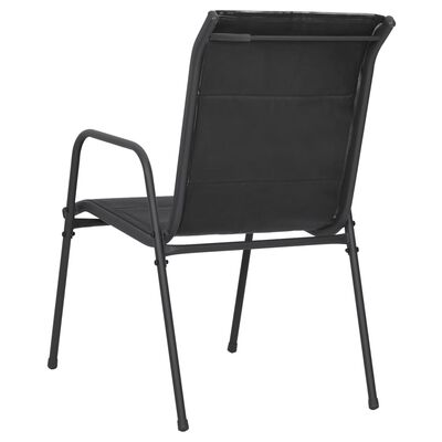 vidaXL Patio Chairs 2 pcs Steel and Textilene Black
