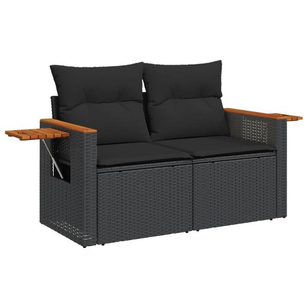 vidaXL Garden Sofa Set Black