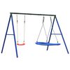 vidaXL Outdoor Swing Set Blue, Dark Green, Red