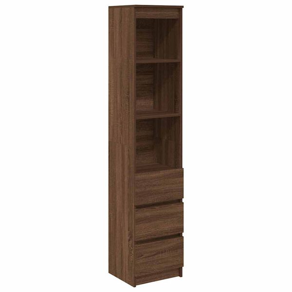 vidaXL Highboard Brown oak Engineered wood 14.8 x 13.8 x 70.9 in