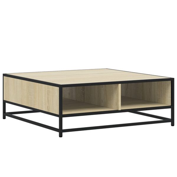 vidaXL Coffee Table Sonoma oak and black Engineered wood and metal