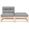 vidaXL Patio Sofa Armless with Cushions and Footstool