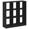 vidaXL Bookcase Black Engineered wood Medium Bookcase Rectangular