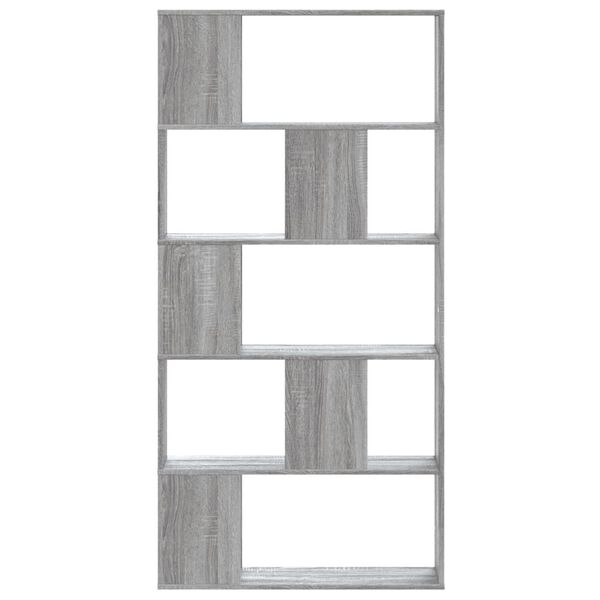 vidaXL Bookcase Grey Sonoma Engineered Wood Medium Bookcase