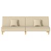 vidaXL Sofa Bed Cream Fabric (100% polyester), plywood Standard