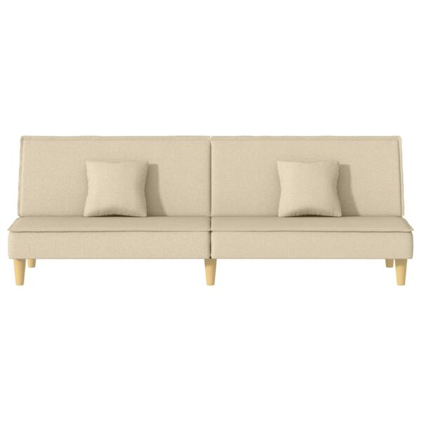 vidaXL Sofa Bed Cream Fabric (100% polyester), plywood Standard