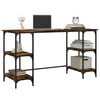vidaXL Desk Smoked Oak Engineered Wood, Metal Medium Adjustable Feet