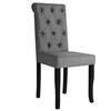 vidaXL Dining Chair Set of 2 Dark Grey Wooden frame and fabric upholstery