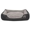 vidaXL Dog Bed Black and Grey PU-coated oxford fabric and faux fur XL