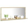 vidaXL Mirror Sonoma oak Engineered wood 35.4 x 4.1 x 14.6 in