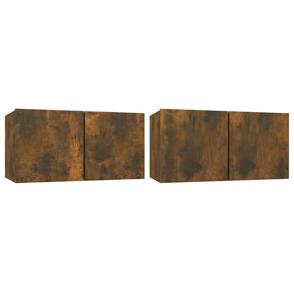 vidaXL TV Cabinet Set 2 pcs Brown 23.62 x 11.81 x 11.81 in