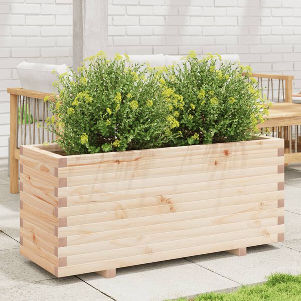 vidaXL Garden Planter Natural Wood Solid Pine Wood Medium Durable