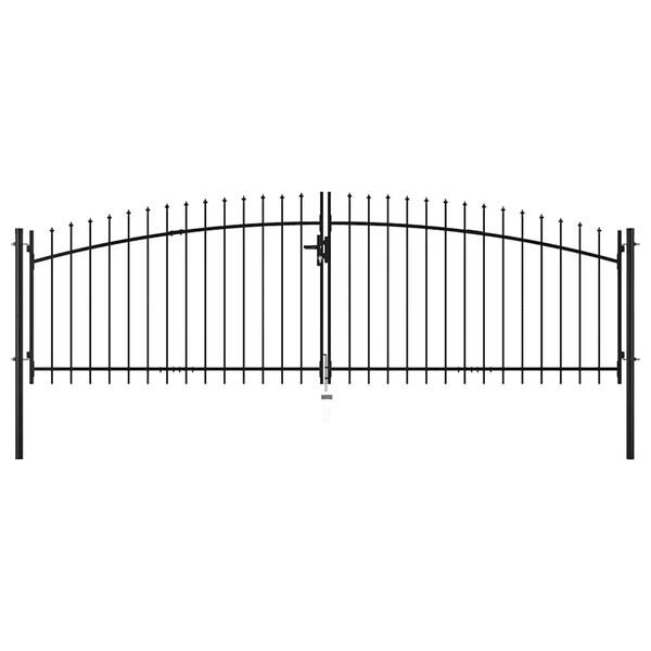 vidaXL Double Door Fence Gate with Spear Top 157.5x78.5"
