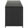 vidaXL Storage Chest Black Poly Rattan, Powder-Coated Steel Large