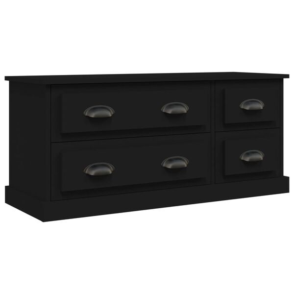 vidaXL TV Cabinet Black Engineered wood Compact TV Cabinet Rectangular