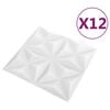 vidaXL 3D Wall Panels 12 pcs 19.7"x19.7" Origami White 32.3 ft²