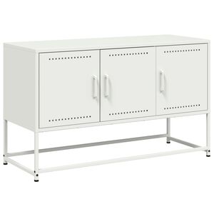 vidaXL TV Cabinet White Steel Large TV Cabinet Rectangular