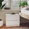 vidaXL Bed Cabinet White Engineered wood Medium Bed Cabinet