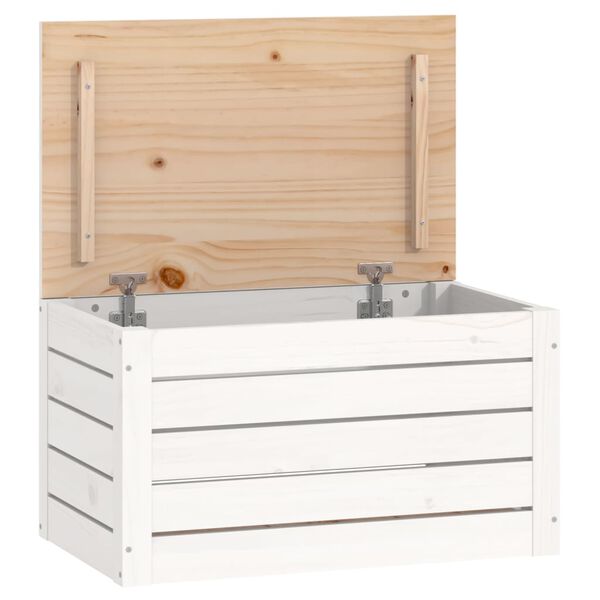 vidaXL Storage Box White Solid pinewood 23.4 x 14.4 x 13.0 in