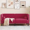 vidaXL Chesterfield Sofa with Bolsters 2-Seater Wine Red Velvet