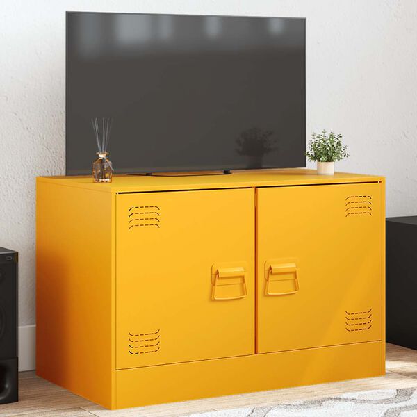 vidaXL TV Cabinet Mustard Yellow Cold-rolled steel Medium TV Cabinet
