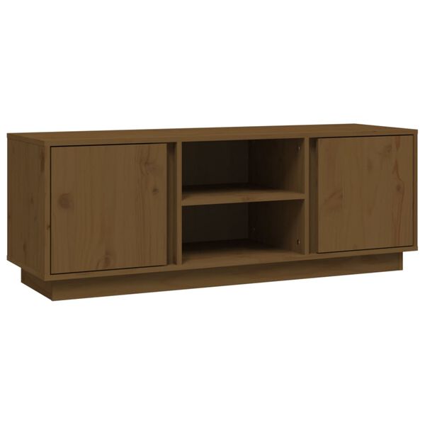 vidaXL TV Cabinet Honey Brown Solid Pine Wood Medium TV Cabinet