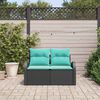 vidaXL Garden Sofa Black 124 x 62 x 85 cm poly rattan