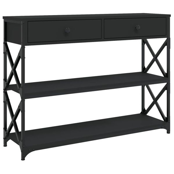 vidaXL Console Table Black Engineered wood 39.4 in x 11.0 in x 29.5 in